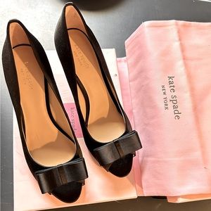 Kate Spade Black Satin Peeptoe Pump New